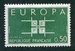 N°1397-1963-FRANCE-EUROPA-50C-VERT BLEU 