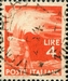 N°0492-1945-ITALIE-FLAMBEAU-4L-ROUGE ORANGE 