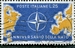 N°0781-1959-ITALIE-10E ANNIV DE L'OTAN-25L-BLEU JAUNE 