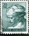 N°0830-1961-ITALIE-SIBYLLE DE LIBYE-20L-VERT BLEU 