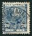 N°0044-1904-DANEMARK-ROI CHRISTIAN IX-20-BLEU FONCE 