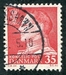 N°0421-1963-DANEMARK-FREDERIC IX-35-ROUGE CARMINE 