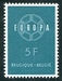 N°1112-1959-BELGIQUE-EUROPA-5F-BLEU VERT 