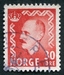 N°0326A-1950-NORVEGE-HAAKON VII-30-ROUGE 