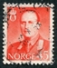 N°0383-1958-NORVEGE-ROI OLAV V-45-ROUGE CARMINE 