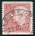 N°0419-1957-SUEDE-GUSTAVE VI ADOLPHE-15O-ROSE ROUGE 