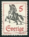 N°0574A-1967-SUEDE-MESSAGER A CHEVAL-5O 