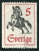 N°0574-1967-SUEDE-MESSAGER A CHEVAL-5O 