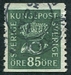 N°0219-1929-SUEDE-EMBLEME DE LA POSTE-85O-VERT FONCE 