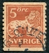 N°0124-1920-SUEDE-LION DES VASA-5O-BRUN ORANGE 