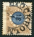 N°0038-1886-SUEDE-1K-BISTRE ET BLEU 
