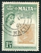 N°0274-1960-MALTE-CENTENAIRE DU TIMBRE-1P1/2-VERT 