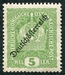 N°0170-1918-AUTRICHE-COURONNE IMPERIALE-5H-VERT JAUNE 