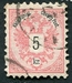 N°0042-1883-AUTRICHE-ARMOIRIE-5K-ROSE PALE 