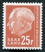 N°400-1957-SARRE-PRESIDENT HEUSS-25F-BRUN ORANGE 