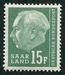 N°397-1957-SARRE-PRESIDENT HEUSS-15F-VERT CLAIR 