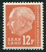 N°396-1957-SARRE-PRESIDENT HEUSS-12F-ORANGE 