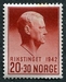 N°0241-1942-NORVEGE-VIDKUN QUISLING-20+30O-ROUGE BRUN 
