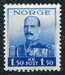 N°0184-1937-NORVEGE-HAAKON VII-1K50-BLEU 