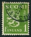 N°0256-1942-FINLANDE-LION-1M-VERTT JAUNE 