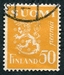 N°0146-1930-FINLANDE-LION-50P-JAUNE ORANGE 