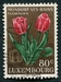 N°0490-1955-LUXEMBOURG-MONDORF-FLEURS-TULIPES-80C 