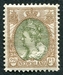 N°0058-1898-PAYS BAS-REINE WILHELMINE-22C1/2-BRUN ET OLIVE 