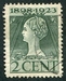 N°0118-1923-PAYS BAS-WILHELMINE-2C-VERT FONCE 