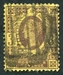 N°0096-1887-GB-REINE VICTORIA-3P-BRUN LILAS S/JAUNE 
