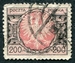 N°0262-1923-POLOGNE-ARMOIRIES-200M-NOIR ET ROSE 