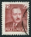 N°0592-1951-POLOGNE-PRESIDENT BIERUT-25GR-BRUN ROUGE 