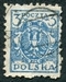 N°0220-1921-POLOGNE-AIGLE-3M-BLEU 