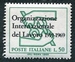 N°1037-1969-ITALIE-50 ANS DE L'O.I.T.-50L-VERT ET NOIR 