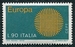 N°1048-1970-ITALIE-EUROPA-90L-VERT BLEU ET OCRE 