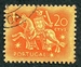 N°0776-1953-PORT-SCEAU DU ROI DENIS-20C-ROUGE ORANGE S/JAUNE 