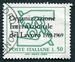 N°1037-1969-ITALIE-50 ANS DE L'OIT-50L-VERT ET NOIR 