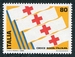 N°1424-1980-ITALIE-1ERE EXPO TIMBRE CROIX ROUGE-80L 