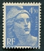 N°0718A-1945-FRANCE-MARIANNE DE GANDON-4F50-BLEU 
