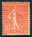 N°0199-1924-FRANCE-TYPE SEMEUSE LIGNEE-50C-ROUGE 