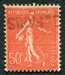 N°0199-1924-FRANCE-TYPE SEMEUSE LIGNEE-50C-ROUGE 