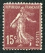 N°0189-1924-FRANCE-TYPE SEMEUSE FOND PLEIN-15C-BRUN LILAS 