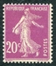 N°0190-1924-FRANCE-TYPE SEMEUSE FOND PLEIN-20C-LILAS ROSE 