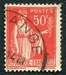 N°0283D-1932-FRANCE-TYPE PAIX-50C-ROSE ROUGE 
