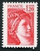 N°1974-1977-FRANCE-TYPE SABINE-1F20-ROUGE 