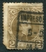 N°0212-1901-ESPAGNE-ALPHONSE XIII-2C-BISTRE/OLIVE 