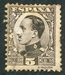 N°0404-1930-ESPAGNE-ALPHONSE XIII-5C-BRUN 