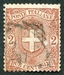 N°0056-1891-ITALIE-ARMOIRIES MAISON DE SAVOIE-2C-ROUGE BRUN 