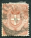 N°0056-1891-ITALIE-ARMOIRIES MAISON DE SAVOIE-2C-ROUGE BRUN 
