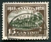 N°138-1928-LETTONIE-VUE DE JELGAVA-15S-BRUN FONCE/OLIVE 