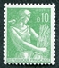 N°1231-1960-FRANCE-TYPE MOISSONNEUSE-10C-VERT 